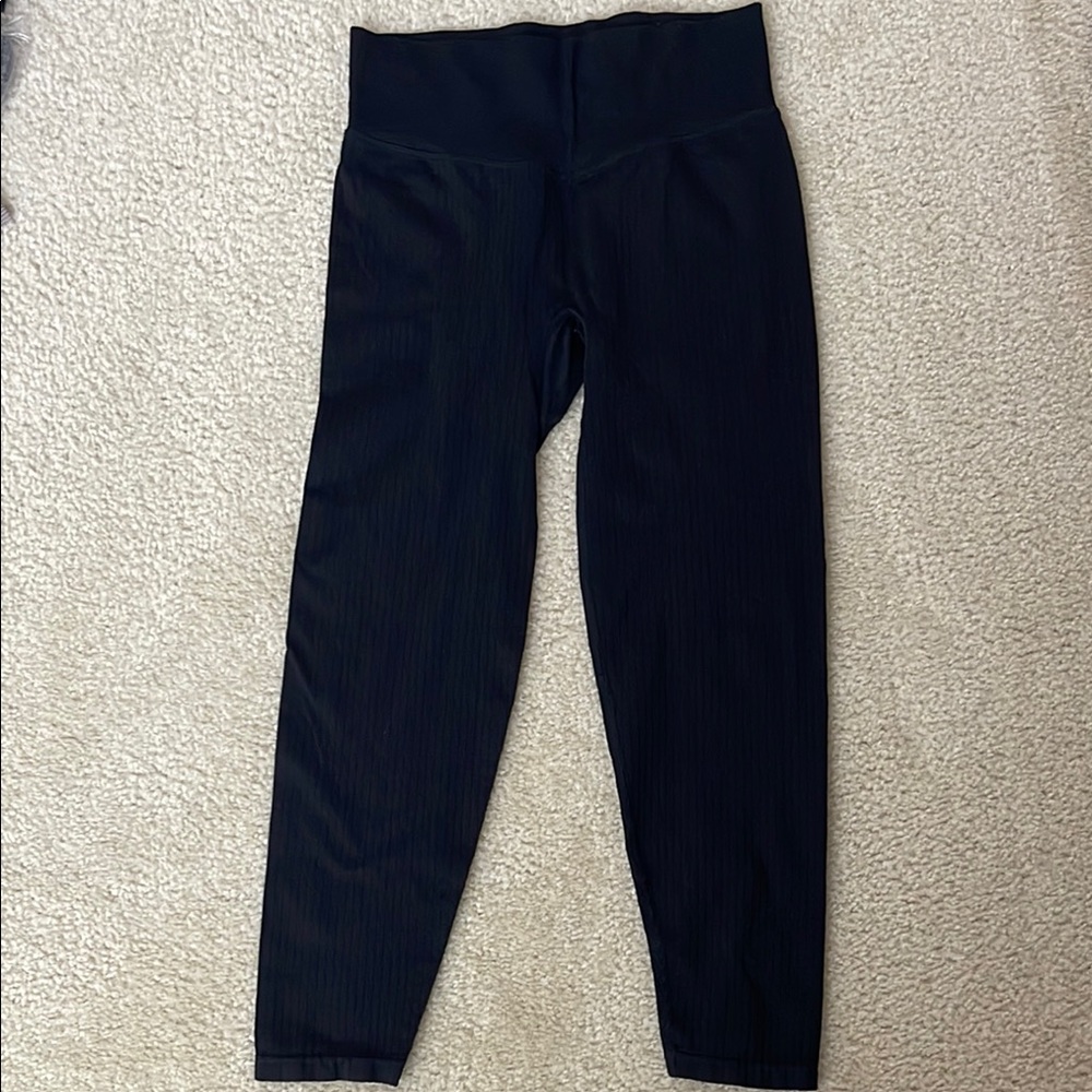 PINK Victoria's Secret Black Ribbed Leggings